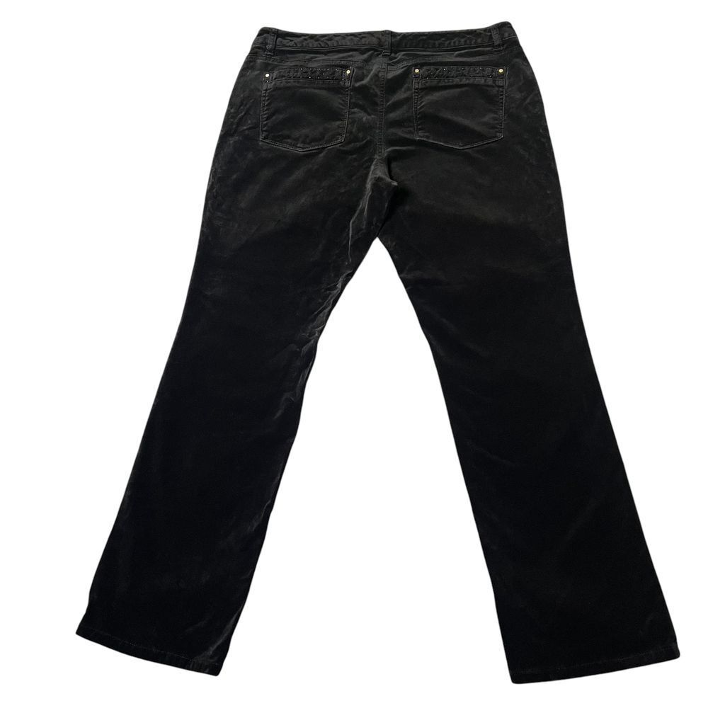 White House Black Market Noir Velvet Pants‎ Slim Leg Rhinestone Detail 14R